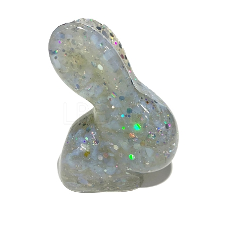 Resin Rabbit Figurine Home Decoration DJEW-PW0014-10F-1