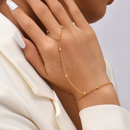 Alloy Satellite Chains Link Ring Bracelets for Women WG09712-12-1