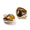Natural Tiger Eye Faceted Heart Charms G-Q006-07G-08-2