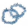 Unisex Chip Natural Aquamarine Beaded Stretch Bracelets BJEW-S143-55-1