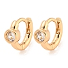 Brass Micro Pave Clear Cubic Zirconia Hoop Earrings EJEW-A107-02C-KCG-1