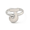 Brass Letter Open Cuff Rings for Women RJEW-G313-01J-P-2