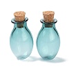 Oval Glass Cork Bottles Ornament X1-AJEW-O032-03G-1