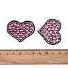 Heart Hotfix Glass Rhinestone with Cloth Patches PATC-T002-02C-3