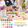 BENECREAT 24Pcs 24 Colors Felt Wine Glass Charms AJEW-BC0004-19-6
