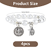 4Pcs Religious Alloy Beaded Charm Bracelets BJEW-DC0001-32-2