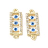 Brass Micro Pave Clear Cubic Zirconia Connector Charms CU-CBA6305-11G-2