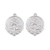 304 Stainless Steel Pendants Cabochon Settings STAS-L317-30P-1