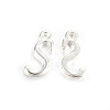Silver Color Plated Alloy Letter Pendants X-PALLOY-J718-01S-S-1