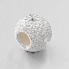 Fancy Cut Textured 925 Sterling Silver Round Beads STER-E044-39A-2
