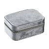 Italian Velvet Double Layers Jewelry Set Storage Zipper Boxes with Mirror Inside CON-G023-09C-1