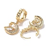 Real 18K Gold Plated Brass Dangle Hoop Earrings EJEW-L269-021G-2