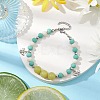 Natural Lemon Jade Beaded Anklets AJEW-AN00613-2