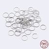 Anti-Tarnish Rhodium Plated 925 Sterling Silver Open Jump Rings STER-F036-02P-0.8x6mm-4