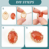 10Pcs Brass Pendant Cabochon Open Back Settings KK-BC0009-81-4