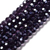 Electroplate Transparent Glass Beads Strands EGLA-A035-T8mm-A15-1