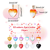 24Pcs 12 Colors Spray Painted Glass Pendants GLAA-CA0001-51-2