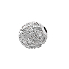 CZ Brass Micro Pave Grade AAA Clear Color Cubic Zirconia Round Beads KK-O065-6mm-05P-NR-1
