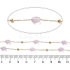Natural Dyed Jade & 304 Stainless Steel Beads Link Chains CHS-K021-08B-02-3