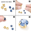 Square Brass Sew on Prong Settings KK-O084-05G-6x6mm-3