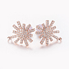 Brass Micro Pave Cubic Zirconia Stud Earring Findings ZIRC-E132-17RG-1