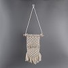 Cotton Cord Macrame Woven Wall Hanging HJEW-C010-12-2
