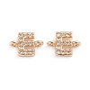 Brass Micro Pave Cubic Zirconia Letter Links ZIRC-I042-16G-E-1