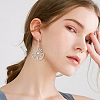 ANATTASOUL 3 Pairs 3 Colors Crystal Rhinstone Sun with Moon Dangle Stud Earrings EJEW-AN0001-72-5
