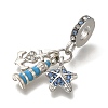 Rack Plating Alloy Rhinestone European Dangle Charms PALLOY-P307-22P-2