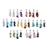 28Pcs 28 Styles Natural Mixed Gemstone Chip Pendants PALLOY-JF02817-1