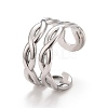 304 Stainless Steel Hollow Chunky Open Cuff Ring for Women RJEW-A005-40P-2