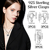 9Pcs 9 Style 925 Sterling Silver Clasps STER-BBC0001-17A-2