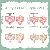 8Pcs 4 Styles Brass Charms KK-WR0001-60-2