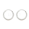 Brass Textured Hoop Earrings EJEW-F378-03B-S-2