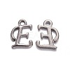 Gunmetal Plated Alloy Letter Pendants PALLOY-P097-03-E-1
