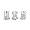 Brass Micro Pave Clear Cubic Zirconia Beads CU-CBA6A75-10P-1