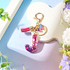 Alloy Resin Butterfly Keychains KEYC-TADJ0002-02G-J-4