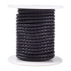 Braided Cowhide Leather Cord NWIR-N005-01G-3mm-1