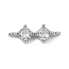 Brass Pave Clear Cubic Zirconia Connector Charms CU-CBA3D76-02P-1