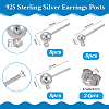 24Pcs 3 Styles Sterling Silver Round Ball Stud Earring Findings FIND-ME0002-56-2