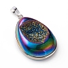 Electroplated Natural Druzy Agate Pendants X-G-L559-01-2