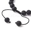 Natural Lava Rock & Tiger Eye Braided Bead Bracelets BJEW-JB09729-01-4