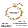 304 Stainless Steel Bowknot Link Chain Bracelets for Women ZU0982-2-1