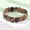 Natural Rhodonite Beaded Stretch Bracelets for Unisex G-K303-01G-2