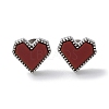 6 Pair 2 Color Heart Acrylic Stud Earrings EJEW-A024-12B-3