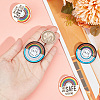 GOMAKERER 4Pcs 2 Styles Flat Round & Rainbow with Word You Are Safe with Me Enamel Pins FIND-GO0001-85-3