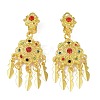 Bohemia Zinc Alloy Rhinestone Clip-on Earrings EJEW-C089-02C-G-1