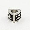 Platinum Plated Zinc Alloy Enamel European Beads MPDL-L001-01N-2