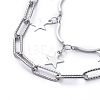 Non-Tarnish 304 Stainless Steel Chain Tiered Necklaces NJEW-JN02828-2