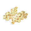 Gingko Leaf Shape Rack Plating Brass Dangle Stud Earrings EJEW-K263-05G-2